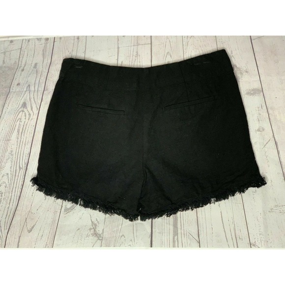 Ann Taylor LOFT The Rivera Black Fringe Canvas Shorts Size 0 - Picture 6 of 9